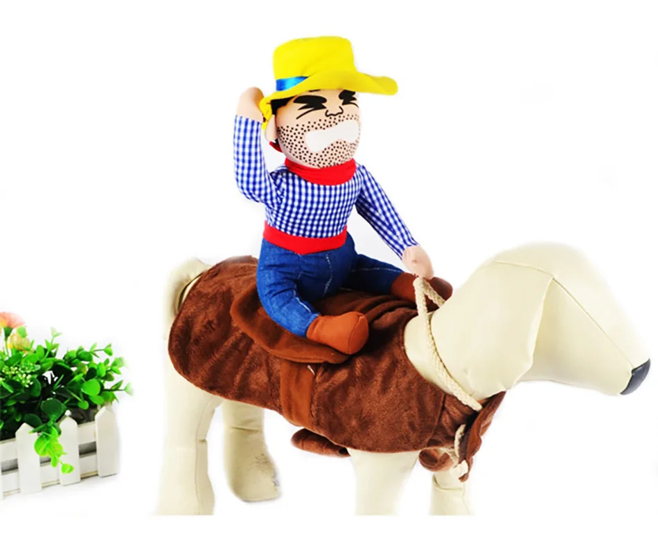 Riding Horse Dog Costume Novelty Funny Winter Party Pet Dog Costume