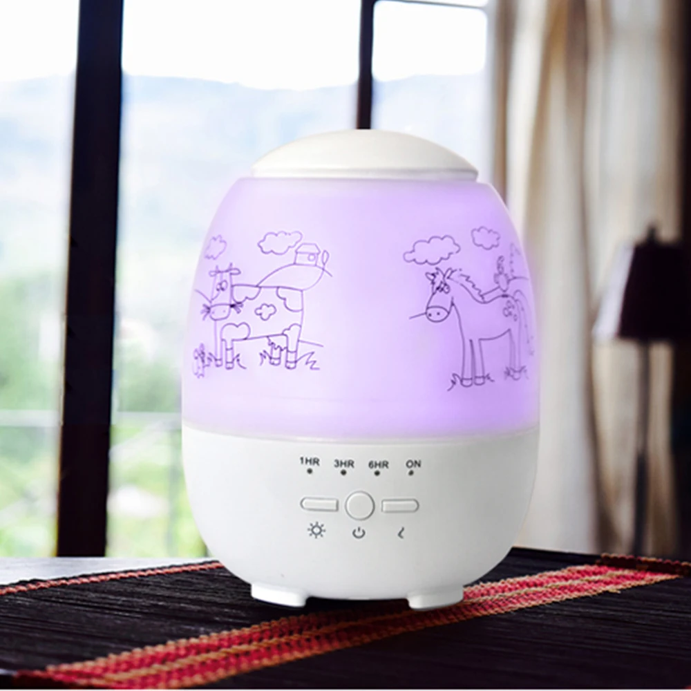 

Aromatherapy Essential Oil Diffuser,Clear Ultrasonic Aroma Humidifier with 4 Timer Setting Low Water Auto Shut-off 300 ml Desk