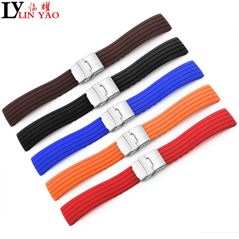 

Silicone Rubber Watch Strap Buckle Waterproof , bands Sport Wrist Watch Band . apply to Tissot,seiko, west iron city watch.