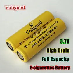 Voligood IMR 18650 20A 2200 мАч 3.7 В литий-ионный платные Перезаряжаемые литий-ионный Батарея ячейки для эго-T (Бесплатная зарядное устройство)