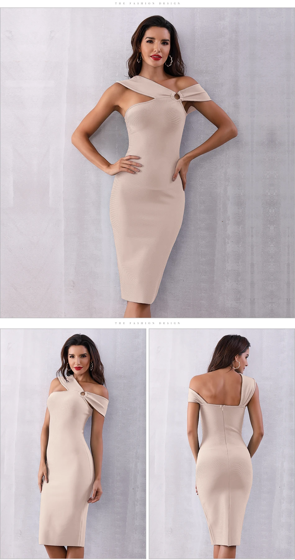 Летние элегантные вечерние облегающие бандажные платья женские зеленые ...