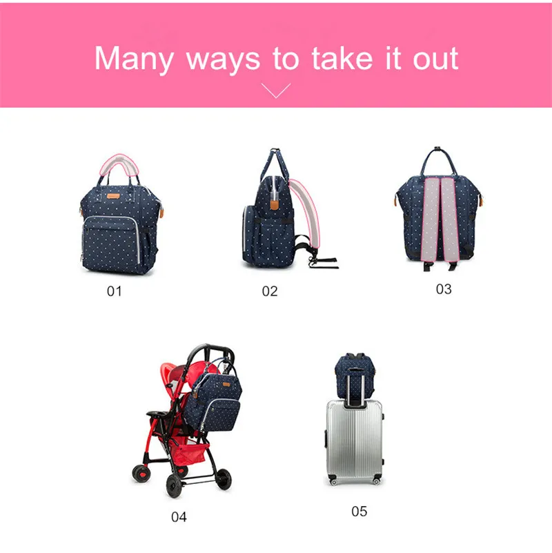 Ankommling Мумия для беременных подгузник сумка для детской коляски сумка большая емкость рюкзак для грудных детей дорожная влажная сумка