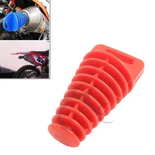 Red Exhaust Muffler Bung Clean Wash Plug For Motorcycle Motorbike Dual ATV Quadin Exhaust