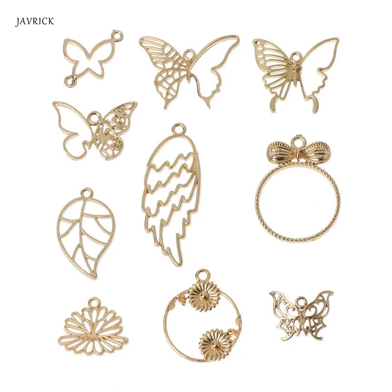 

5Pcs Butterfly Metal Resin Frame Pendant Open Bezel Setting UV Resin DIY Jewelry Mold Making Accessories