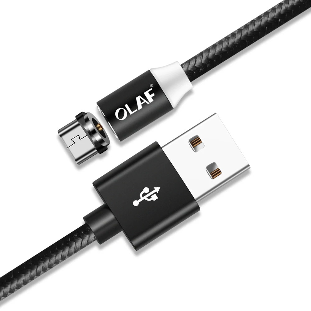 Магнитный кабель 1 м Плетеный мобильный светодиодный кабель type C Магнит Micro USB кабель для зарядки iPhone X XS max 7 8 10 samsung Xiaomi Apple