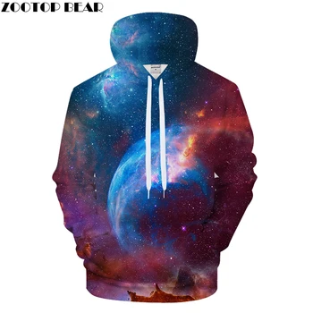 

Casual Hoodies 3D Galaxy Hoody Print Sweatshirt 6XL Brand Tracksuit Autumn Coat Streatwear Hoodie Moon 2018 Drop ship ZOOTOPBEAR