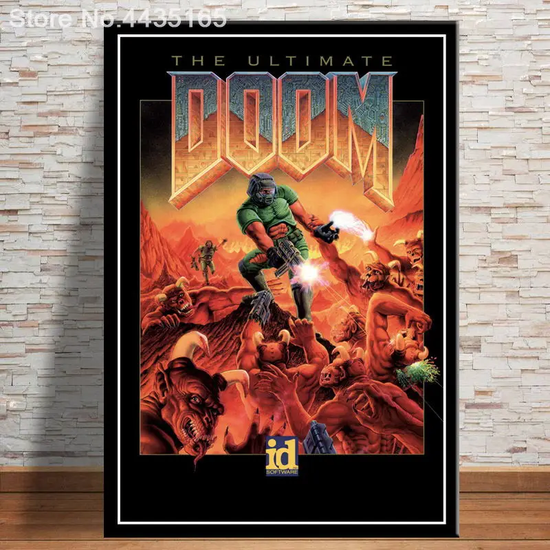 61x91 J2345 The Ultimate DOOM Vintage Game Pop 