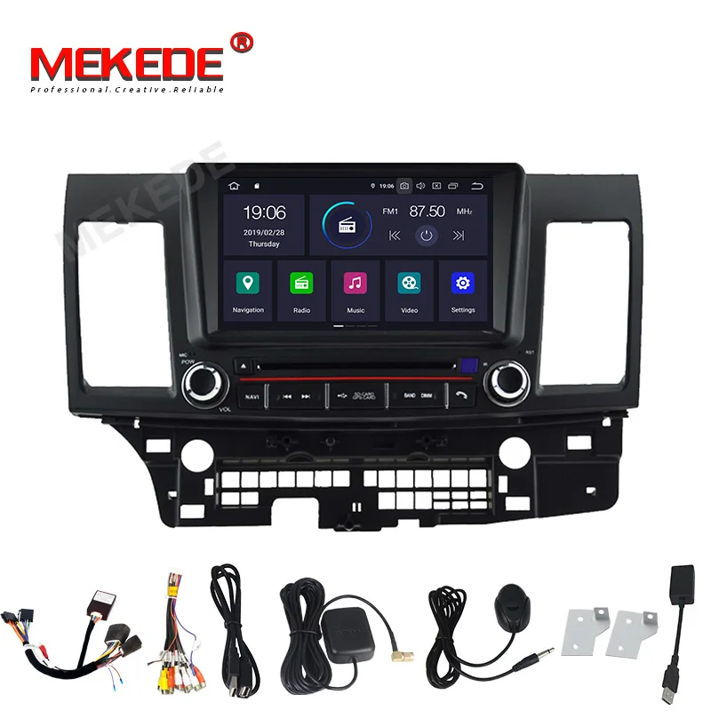 Top Android 9.0 8"2din car gps navigation radio cassette player for Mitsubishi Lancer EX EVO Lancer 10 2006-2016 WiFi BT USB navi 2