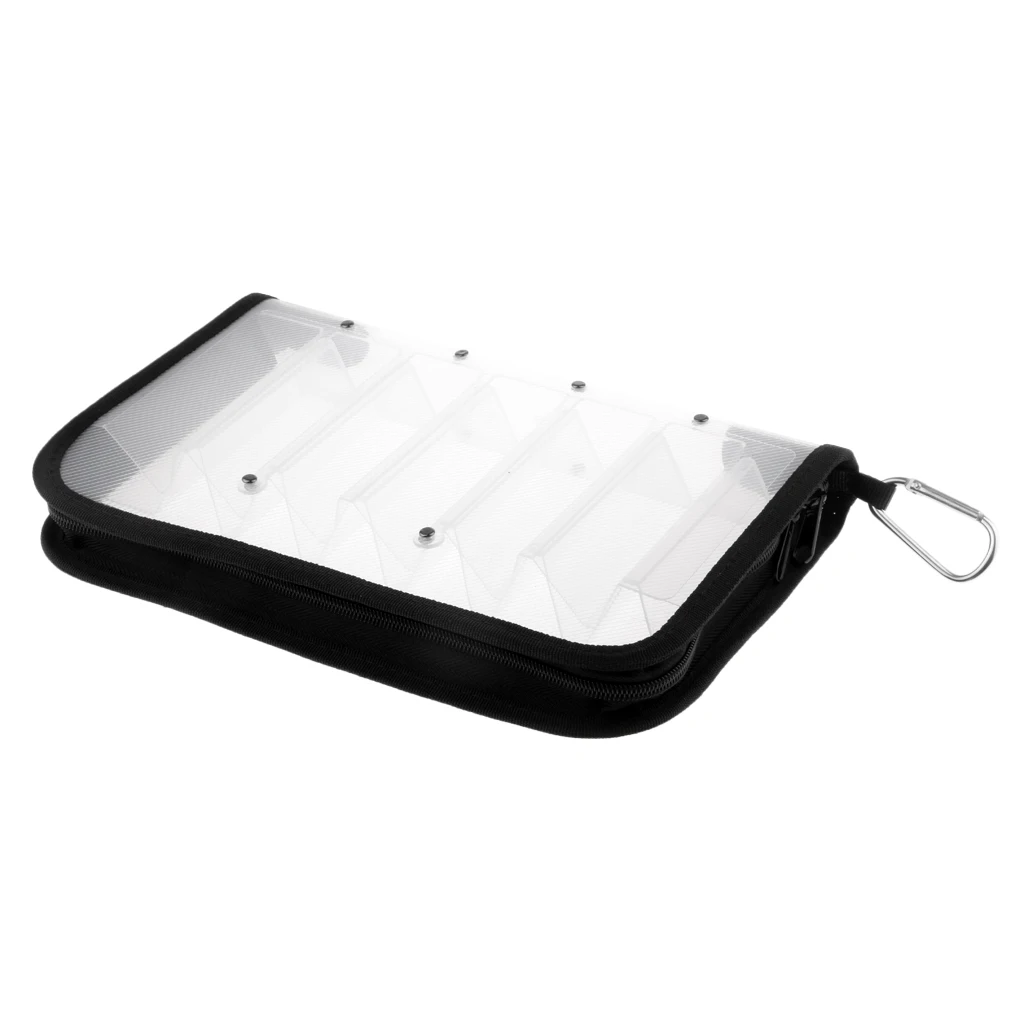 2pcs 12 Compartments Squid Jig Lure Zipped Bag Wallet Case Pouch Both Side Storage Tackle Bag Clear