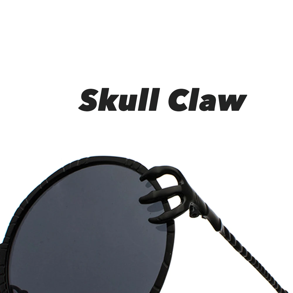VIVIBEE Retro Skull Claw Round Sunglasses for Women Fishion 2022 Trending Product Gothic Sun Glasses Gold