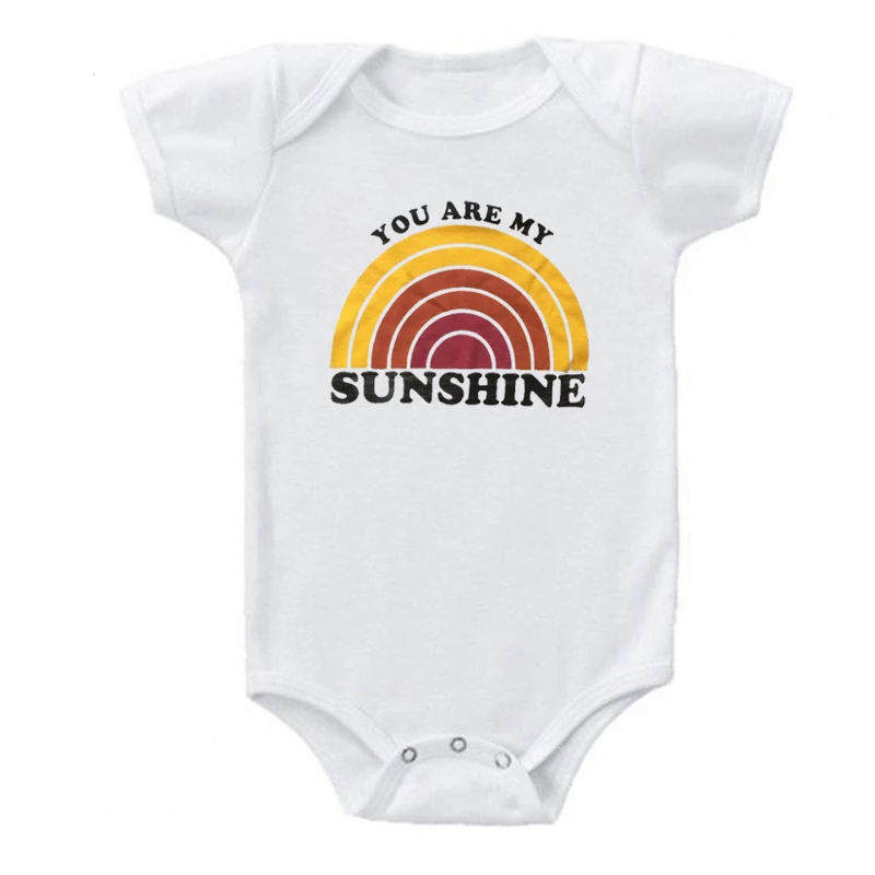 Комбинезон для маленьких мальчиков и девочек с коротким рукавом You Are My Sunshine