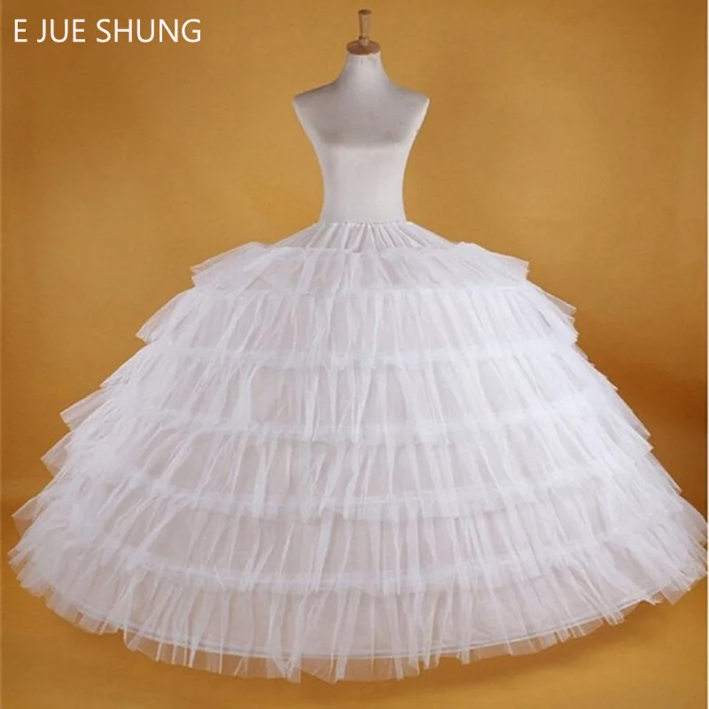 

E JUE SHUNG 7 Hoops Super Puffy Petticoat Ball Gown Crinoline Slip Underskirt For Wedding Dress Wedding Accessories