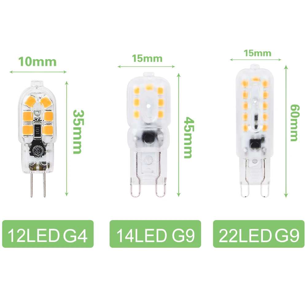 AC 220 V Мини G4 G9 светодиодный Светодиодная лампа SMD 2835 прожектор для Люстра Замена 30