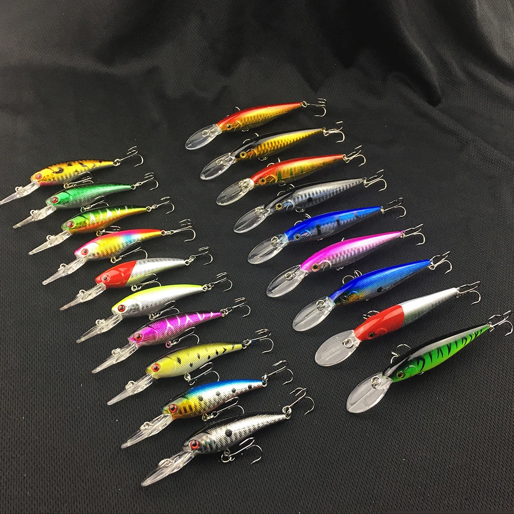 Minnow CrankBait VIB Pencil Popper Sinking Wobbler Hard Bait Topwater Lures for Bass Trout Walleye Redfish Freshwater Saltwater Bass Fishing Lures Kit 