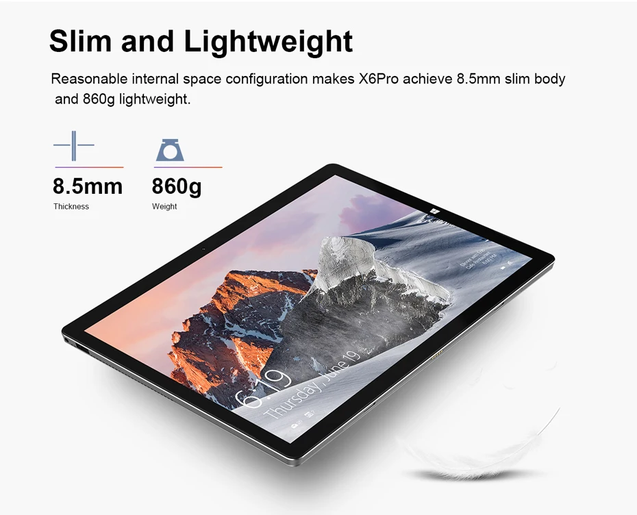 Teclast X6 Pro Tablet Netbook Windows 10 Touch Screen Intel M3-7Y30 8GB RAM 256GB SSD 12.6 Inch 2880*1920 FHD IPS USB3.0