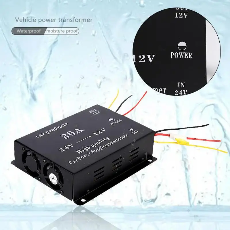 DC 24 V в DC 12 V автомобильный понижающий преобразователь 30A 360 W понижающий регулятор мощности