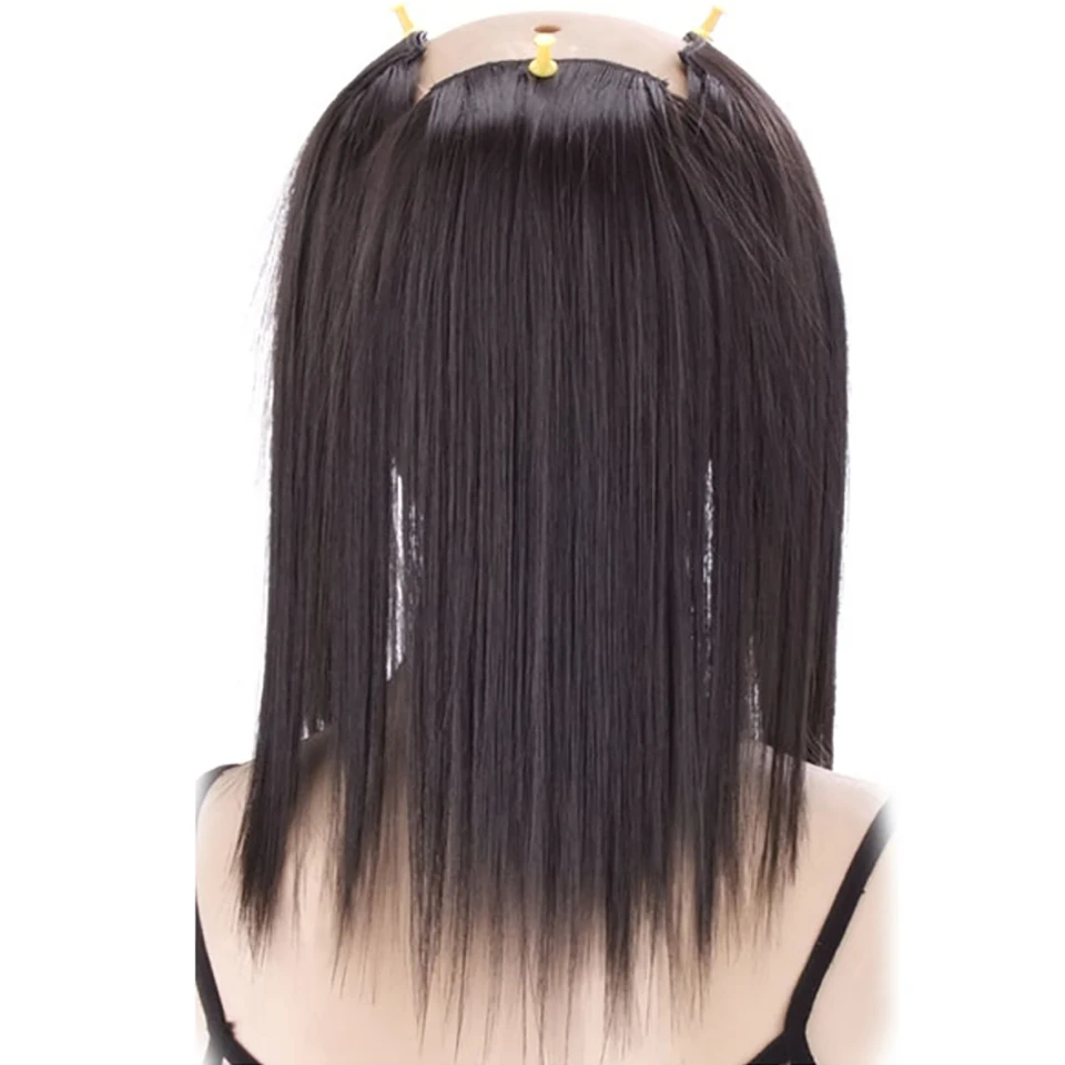 DIFEI Natural Straight Clip In Hair Extention 18inch Hair Pieces Long Fake False 3 Clips 2 Pieces Synthetic Hairstyles Women