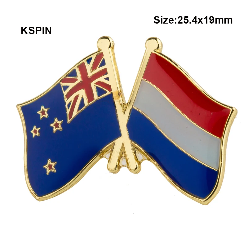 

New Zealand Netherland Friendship Flag Badge Flag pin 10pcs a lot XY0161