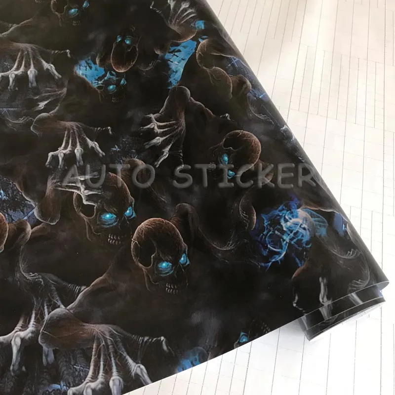 blue eyes skull camouflage vinyl car wraps 3