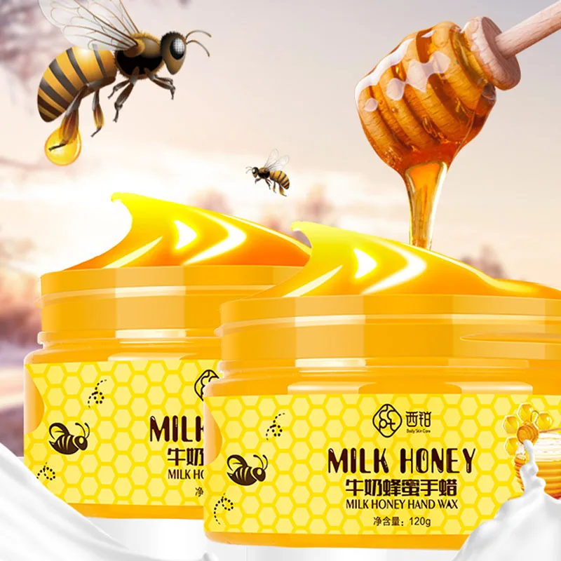 

2PCS Milk Honey Paraffin Wax Hand Foot Mask Peel off Mask Exfoliating Calluses Moisturizing Anti-aging Whitening For Skin Care