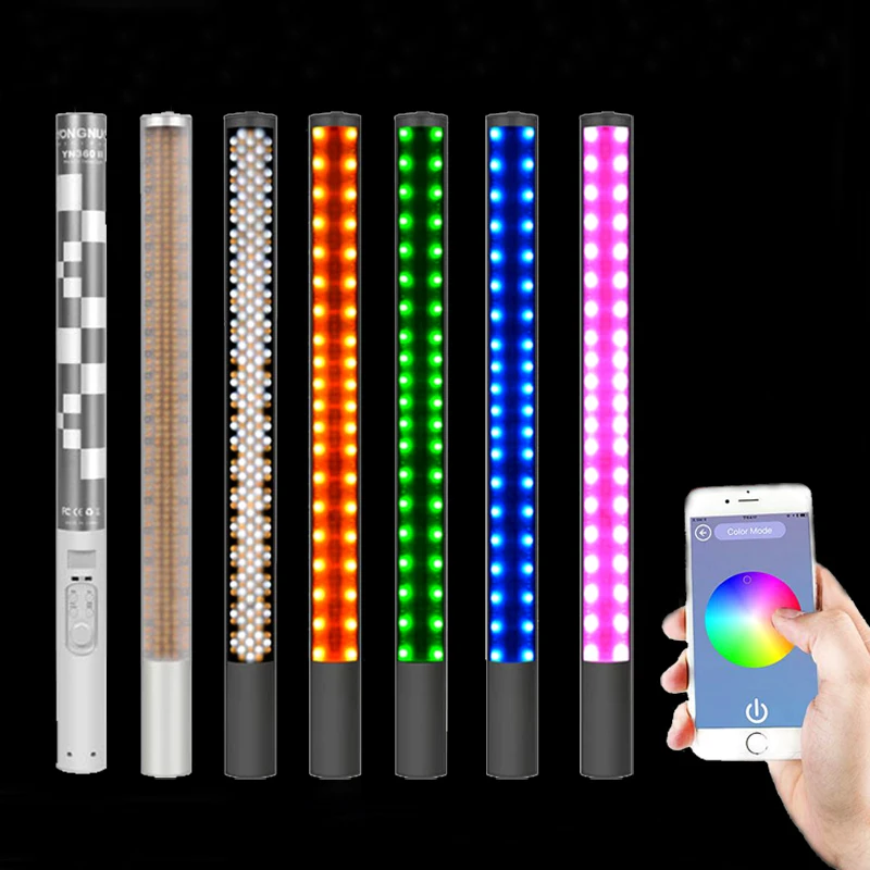 Yongnuo YN360 II CRI95 + RGB 5500 K/Bi color 3200 K ручной светодиодный видео заполняющий свет палка