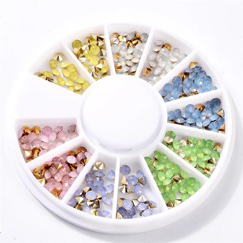 1PC Diamonds Dazzling Tips Nail Sticker Sequins Colorful Nail Art Tip X82125Down