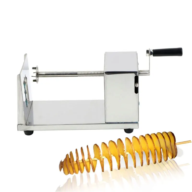 Commercial French Fry Cutter Stainless Steel Spiral Potato Slicer Twist Potato Chips Making Machine Tornado Cutter Peeler