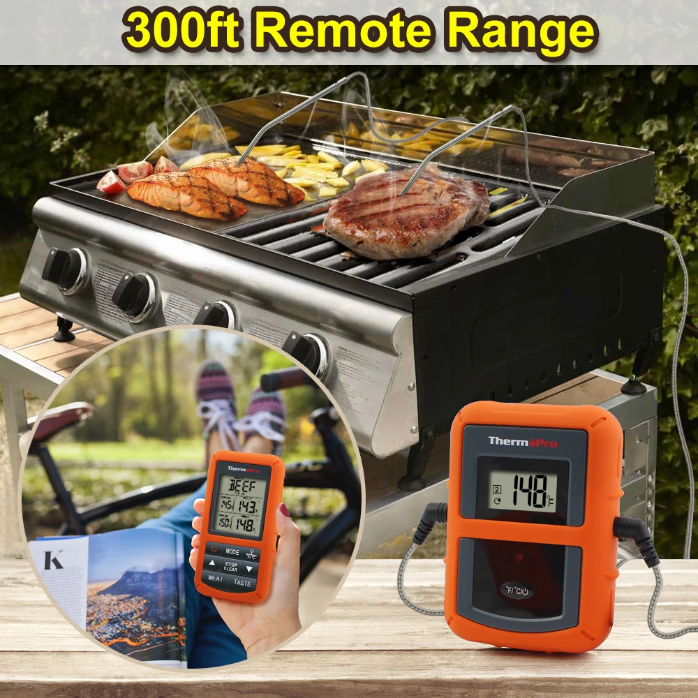 ThermoPro TP20 Wireless Remote Digital Cooking Food Meat Thermometer with Dual P