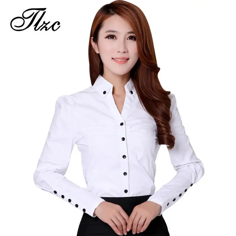 Buy TLZC 3 Colors Office Lady Formal Blouses 2018 New