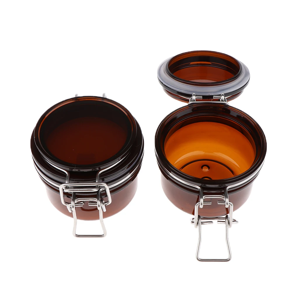 2pcs Facial Mask Container Empty Jar Pot Amber Cosmetic Makeup Face Cream Container Refillable Cosmetic Bottles with Lids