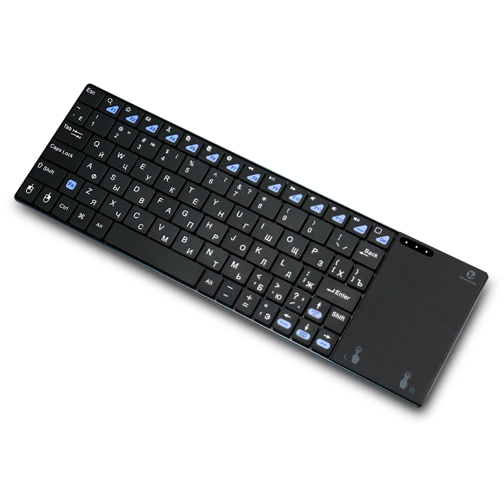 Оригинальная мини клавиатура Zoweetek i12plus 2 4 ГГц беспроводная русская с тачпадом