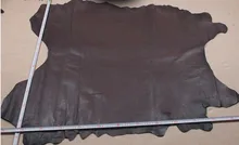 coffee Genuine Pig grain skin leather material sale by whole piece