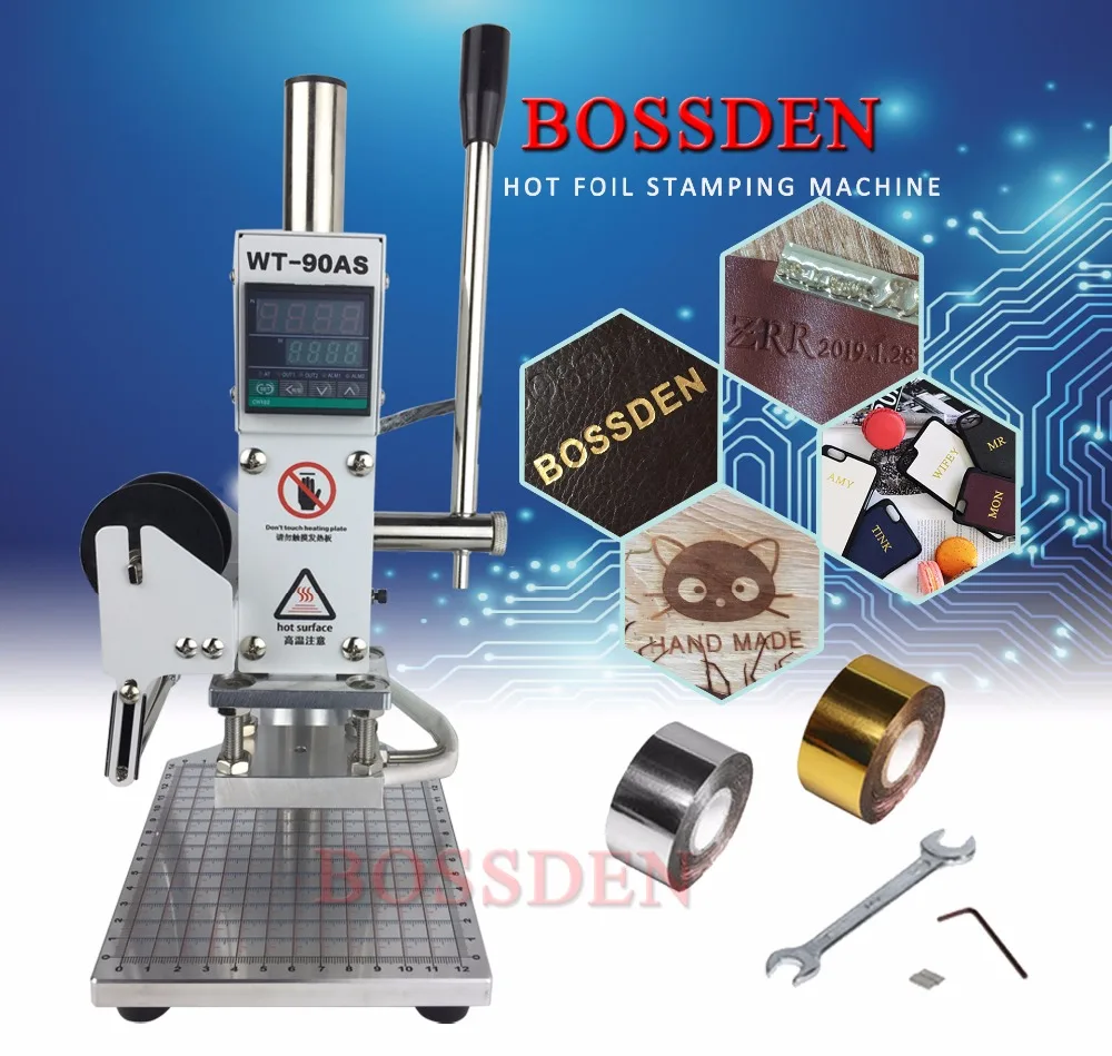 BOSSDEN WT 90AS 110V/220V Stamping Machine leather Wood Bronzing