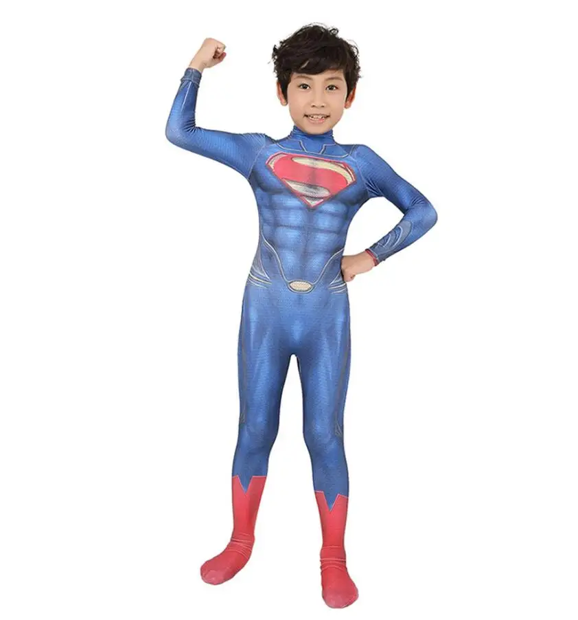 Костюмы Супермена высокого качества из лайкры и спандекса, костюмы супергероя Zentai, плащ супергероя для детей и мужчин, костюм для костюмированной вечеринки