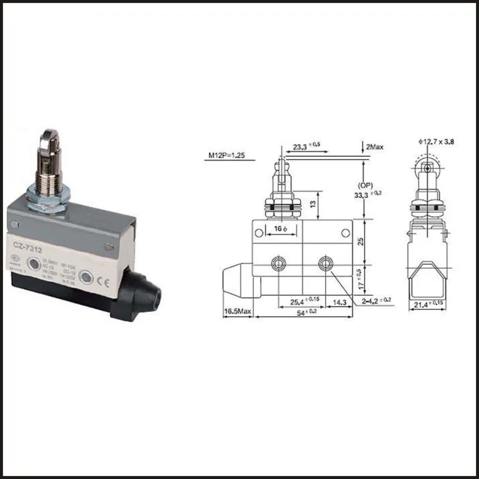 

Switch travel limit switch 15A Electrical Safety Key Interlock switch Compact Prewired micro switch CZ-7312