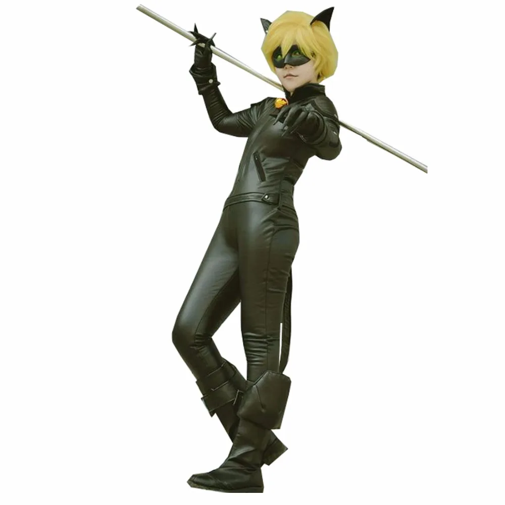 2018 Miraculous Ladybug Costume Cat Noir with Mask Ladybug Cat Cosplay Costume With Mask And Ear 2018 kids boy miraculous ladybug costume cat noir with mask ladybug cat cosplay costume with mask lady bug costumes boys clothes