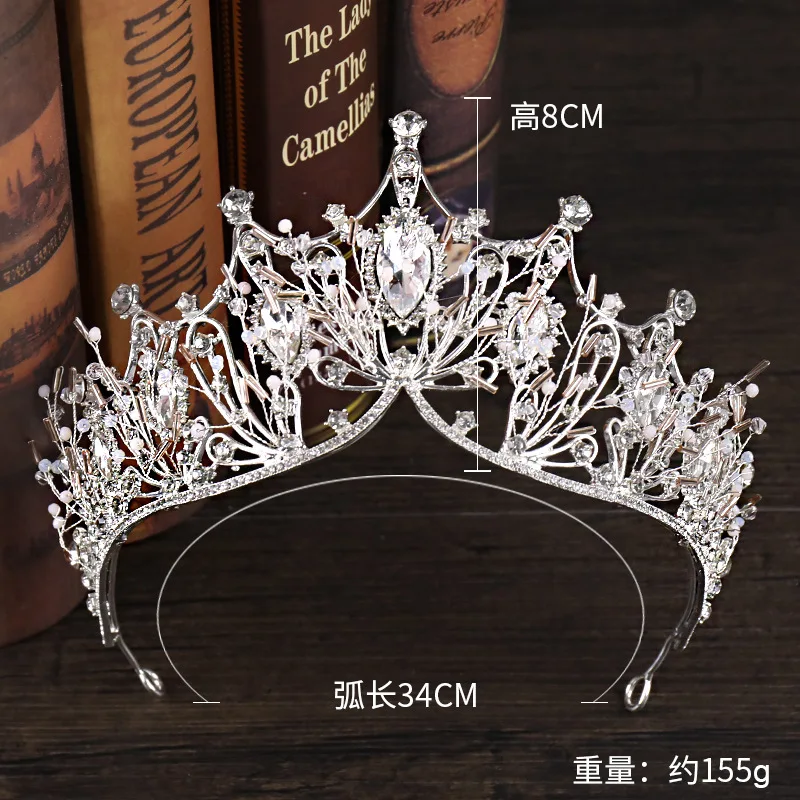 DIEZI роскошный серебряный кристалл принцесса свадебная корона-Тиара барокко Стразы диадема для женщин повязки на голову свадебные аксессуары для волос