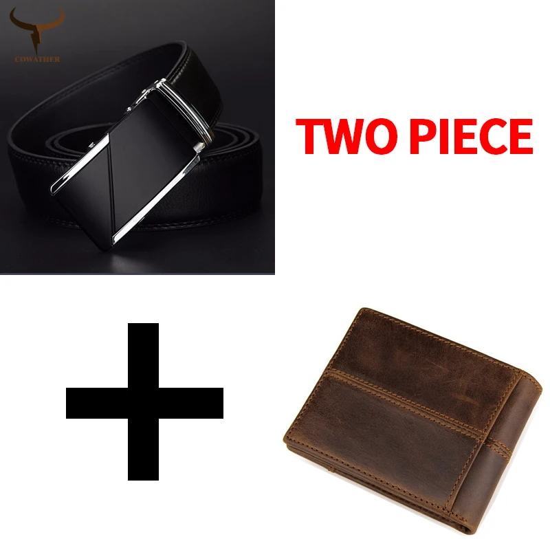 

COWATHER belt and wallet set for men top quality cow genuine leather men wallet and belt suit fashion design free shipping