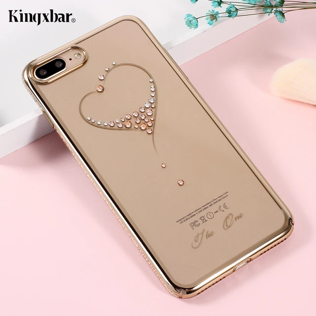 KINGXBAR Capa for iPhone 7 8 Plus Cover Crystals From