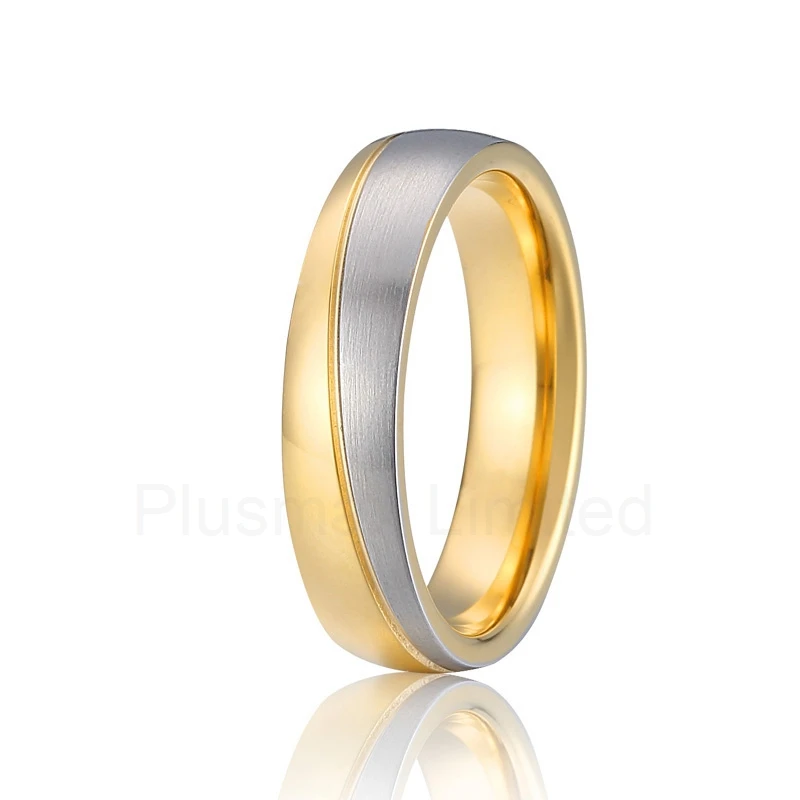 

Trauringe anel gold color two tone wedding band pure titanium rings for men