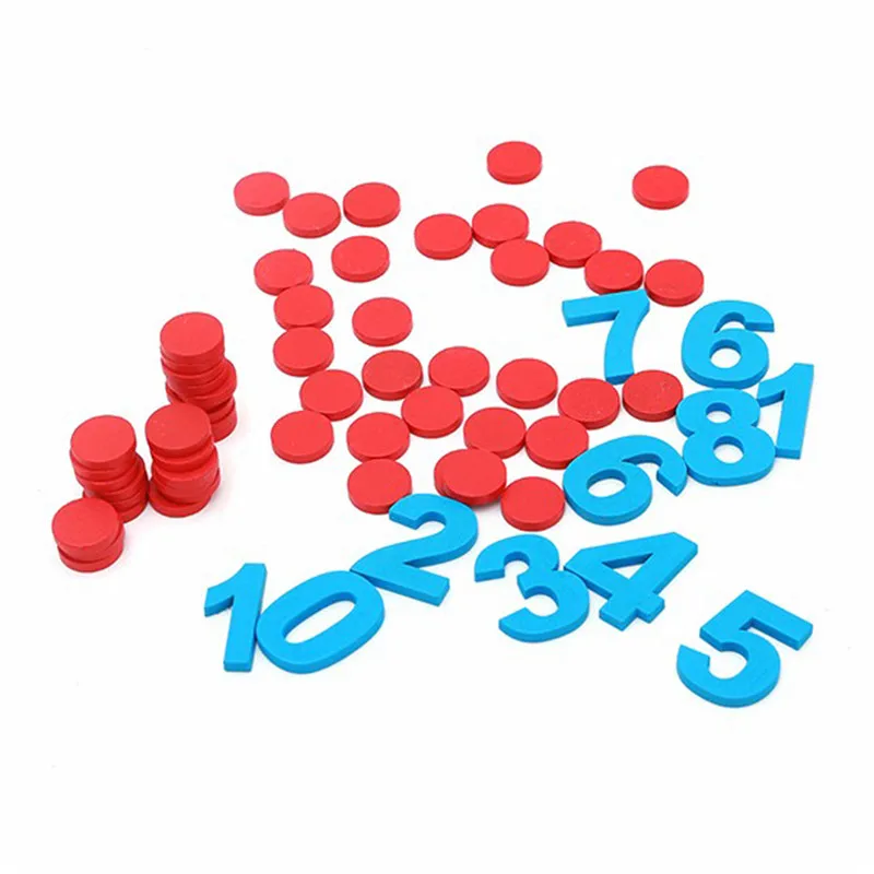 10 шт. Деревянная фигура Stick синий цифровой + 55 красный счетчик Монтессори детские номер пособия по математике Развивающие детские игрушки