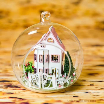 

DIY Glass Ball 3D Miniature Assemble Model Mini-Sunshine Alis Building Dollhouse Kits with Funitures for Kid/Adult Creative gift