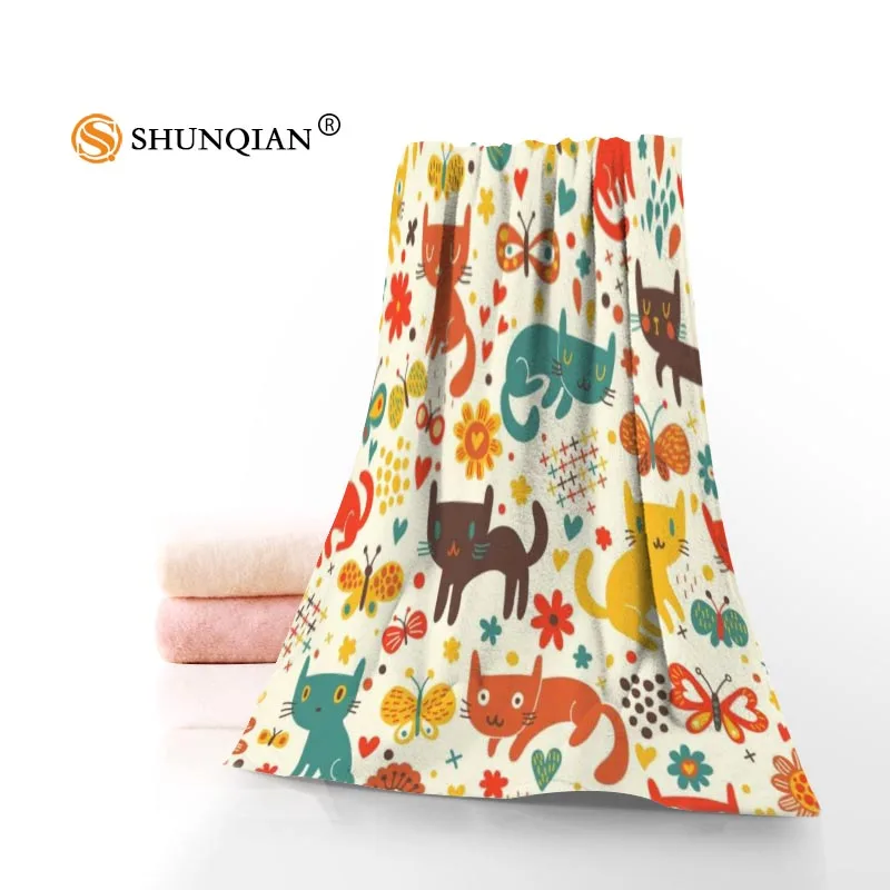 Новое заказное мультяшное полотенце для кошек и собак с принтом хлопковое лицо/банные полотенца из микрофибры Ткань для детей Мужчины Женщины полотенце для душа s A8.8 - Цвет: 7