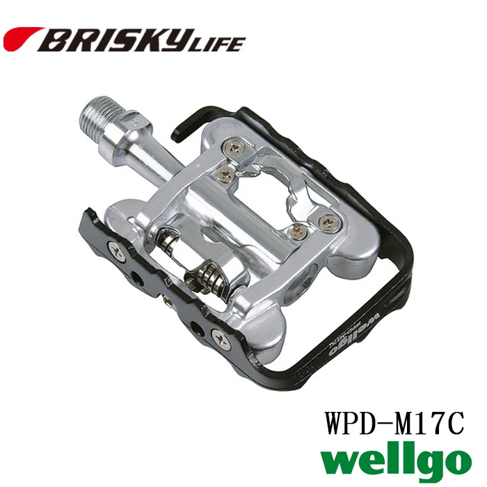 Cycling pedals free shipping Wellgo pedal WPD M17C mountain bike two sided dual use lock step