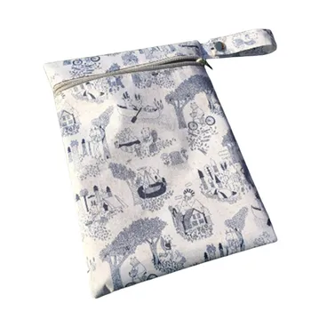 

New Reusable Printed Design Baby Cloth Diaper Wet Bags Waterproof Cloth Diaper Bags With Zipper
