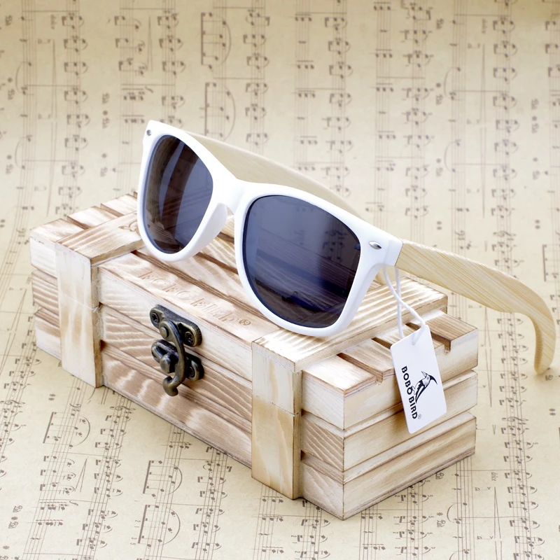 Bobobird прямоугольный негабаритных бамбука дерево поляризованные очки с отражающими зеркало оттенок gafas-де-сол с подарочной коробке
