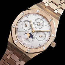 DIDUN Men Watches Top Brand Luxury Mechanical Automatic Watch Fashion Business Moonphase Watch 30m Waterproof guanqin new fashion automatic watch top brand luxury mechanical watches men energy display leather calendar waterproof men watch