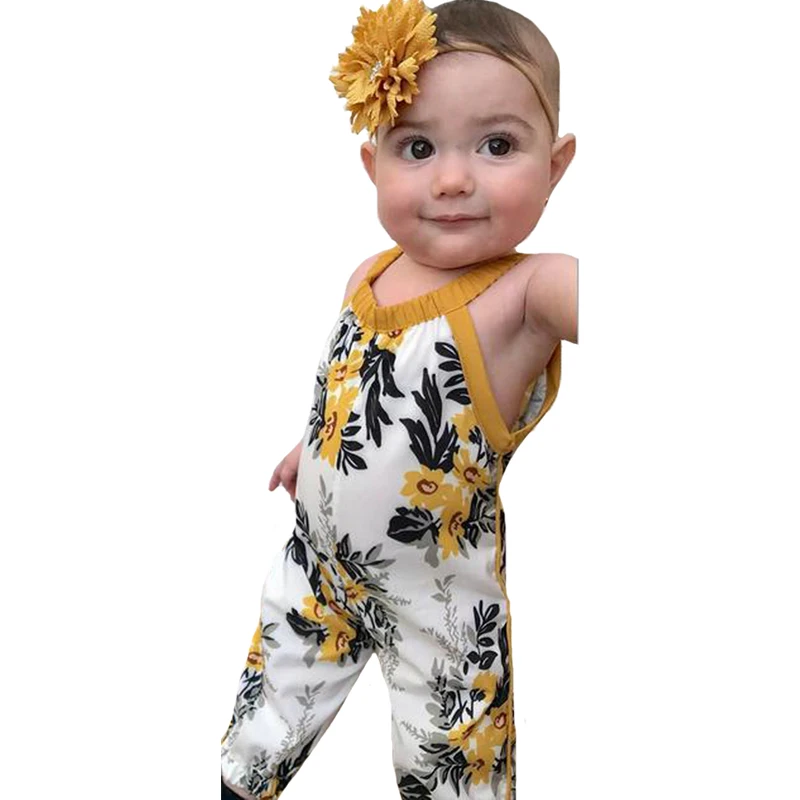 Floral Baby Girls Romper Sleeveless Jumpsuit 2017 Summer Style Cute