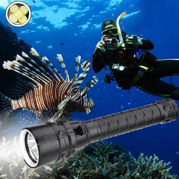 

6000lums Diving for Flashlight Torch 5*T6 Dive Torch 200M Underwater Waterproof Tactical Led Flashlights Lantern Lamp