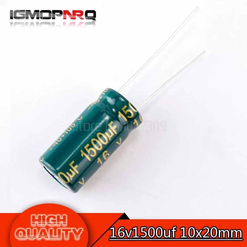 

10PCS 16V1500UF 10*20mm 1500UF 16V 10x20mm Aluminum Electrolytic Capacitors DIP